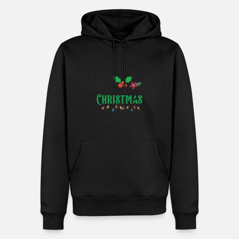 Joyeux Noël Candy Light - Sweat à capuche Premium bio Homme - noir