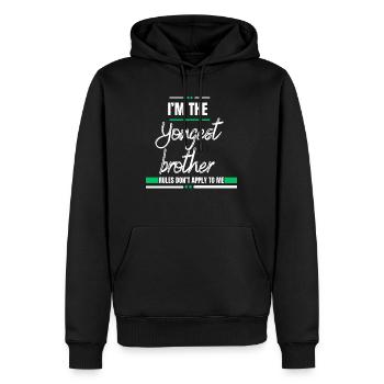 Je suis le plus jeune frère Frère Famille d’amour - Sweat à capuche Premium bio Homme - noir - Devant - Nico (187cm)