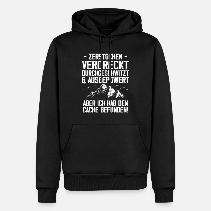 Gecache Geocaching Hobby Cache - Männer Premium Bio Hoodie - Schwarz