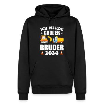 Ich Werde Großer Bruder 2025 - Männer Premium Bio Hoodie - Schwarz - Vorne - Nico (187cm)