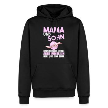 Mama Und Sohn - Männer Premium Bio Hoodie - Schwarz - Vorne - Nico (187cm)