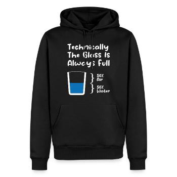 Techniquement, le verre est toujours plein - Sweat à capuche Premium bio Homme - noir - Devant - Nico (187cm)