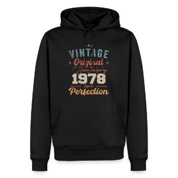 Januar 1978 Legende seit 46 Jahren - Männer Premium Bio Hoodie - Schwarz - Vorne - Nico (187cm)