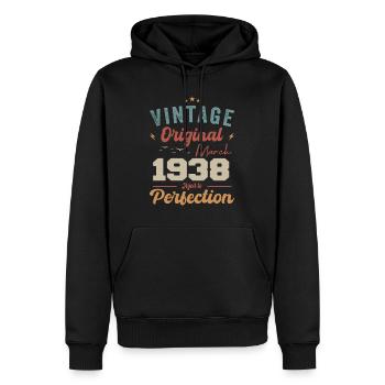 März 1938 Jahrgang geboren Vintage Geburtstag - Männer Premium Bio Hoodie - Schwarz - Vorne - Nico (187cm)