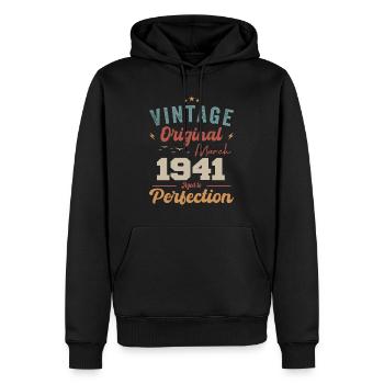 März 1941 Jahrgang geboren Vintage Geburtstag - Männer Premium Bio Hoodie - Schwarz - Vorne - Nico (187cm)