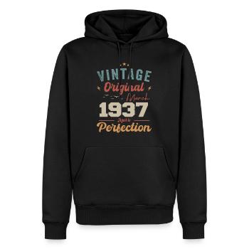 März 1937 Jahrgang geboren Vintage Geburtstag - Männer Premium Bio Hoodie - Schwarz - Vorne - Nico (187cm)