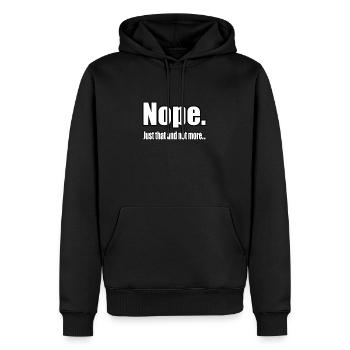 Nope. - Männer Premium Bio Hoodie - Schwarz - Vorne - Nico (187cm)