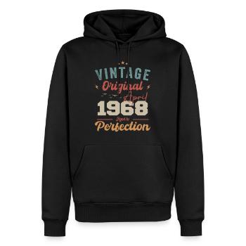 Vintage Geboren im April 1968 Geburtstagsgeschenk - Männer Premium Bio Hoodie - Schwarz - Vorne - Nico (187cm)
