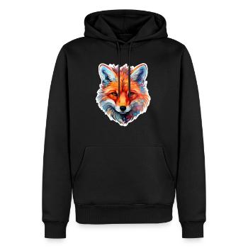 Fuchskopf farbig - Männer Premium Bio Hoodie - Schwarz - Vorne - Nico (187cm)