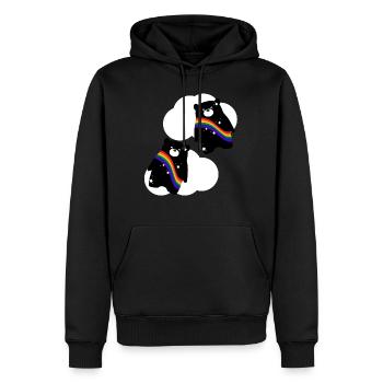 Ours d'arc-en-ciel - Sweat à capuche Premium bio Homme - noir - Devant - Nico (187cm)
