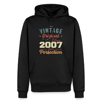 Mai 2007 Geburtstag Mai 2007 Geschenk Mai 2007 - Männer Premium Bio Hoodie - Schwarz - Vorne - Nico (187cm)
