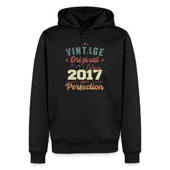 mai 2017 Anniversaire mai 2017 Cadeau mai 2017 - Sweat à capuche Premium bio Homme - noir - Devant - Nico (187cm)