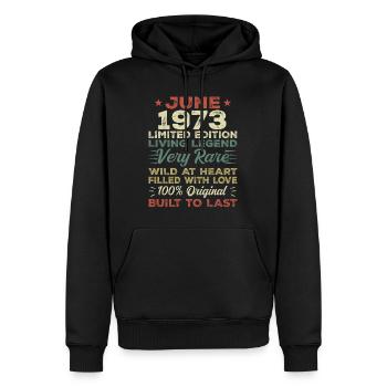 Juni 1973 Geburtstag Juni 1973 Geschenk Juni 1973 - Männer Premium Bio Hoodie - Schwarz - Vorne - Nico (187cm)