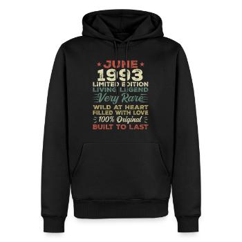 June 1993 Birthday June 1993 Gift June 1993 - Men’s Premium Organic Hoodie - black - Front - Nico (187cm)