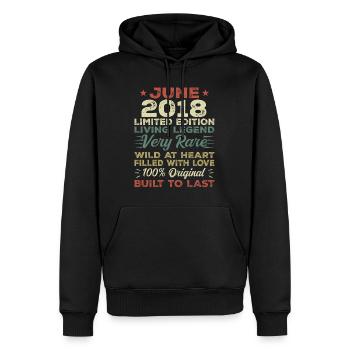 Juni 2018 Geburtstag Juni 2018 Geschenk Juni 2018 - Männer Premium Bio Hoodie - Schwarz - Vorne - Nico (187cm)