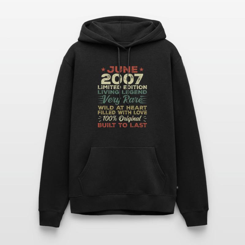 Juni 2007 Geburtstag Juni 2007 Geschenk Juni 2007 Männer Premium Bio Hoodie