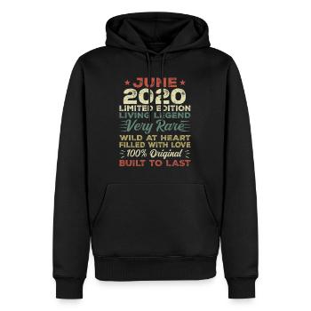 Juni 2020 Geburtstag Juni 2020 Geschenk Juni 2020 - Männer Premium Bio Hoodie - Schwarz - Vorne - Nico (187cm)