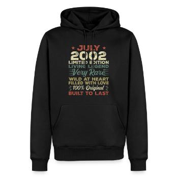 Geschenk Juli 2002 Jubiläum Juli 2002 Geburtstag - Männer Premium Bio Hoodie - Schwarz - Vorne - Nico (187cm)