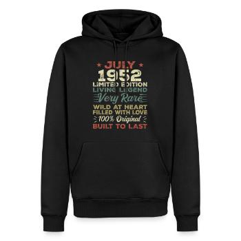 Geschenk Juli 1952 Jubiläum Juli 1952 Geburtstag - Männer Premium Bio Hoodie - Schwarz - Vorne - Nico (187cm)