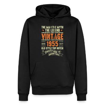 1955 Jubiläumsgeschenk Jahrgang 1955 Vintage 1955 - Männer Premium Bio Hoodie - Schwarz - Vorne - Nico (187cm)