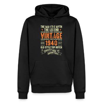 1940 Jubiläumsgeschenk Jahrgang 1940 Vintage 1940 - Männer Premium Bio Hoodie - Schwarz - Vorne - Nico (187cm)