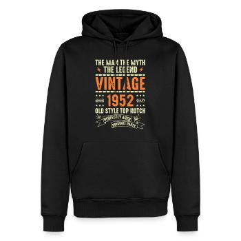 1952 Jubiläumsgeschenk Jahrgang 1952 Vintage 1952 - Männer Premium Bio Hoodie - Schwarz - Vorne - Nico (187cm)