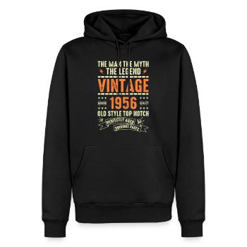 1956 Jubiläumsgeschenk Jahrgang 1956 Vintage 1956 - Männer Premium Bio Hoodie - Schwarz - Vorne - Nico (187cm)
