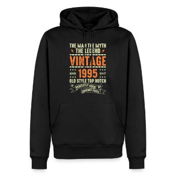 1995 Jubiläumsgeschenk Jahrgang 1995 Vintage 1995 - Männer Premium Bio Hoodie - Schwarz - Vorne - Nico (187cm)