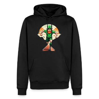 St. Patrick's Day Kleeblatt Laufen - Männer Premium Bio Hoodie - Schwarz - Vorne - Nico (187cm)