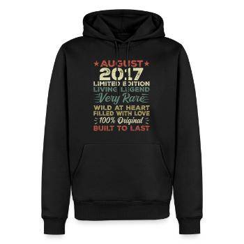 Août 2017 - Idée cadeau pour Août 2017 - 2017 - Sweat à capuche Premium bio Homme - noir - Devant - Nico (187cm)