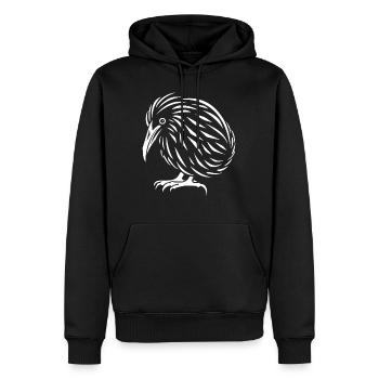 Kiwi Vogel - Männer Premium Bio Hoodie - Schwarz - Vorne - Nico (187cm)