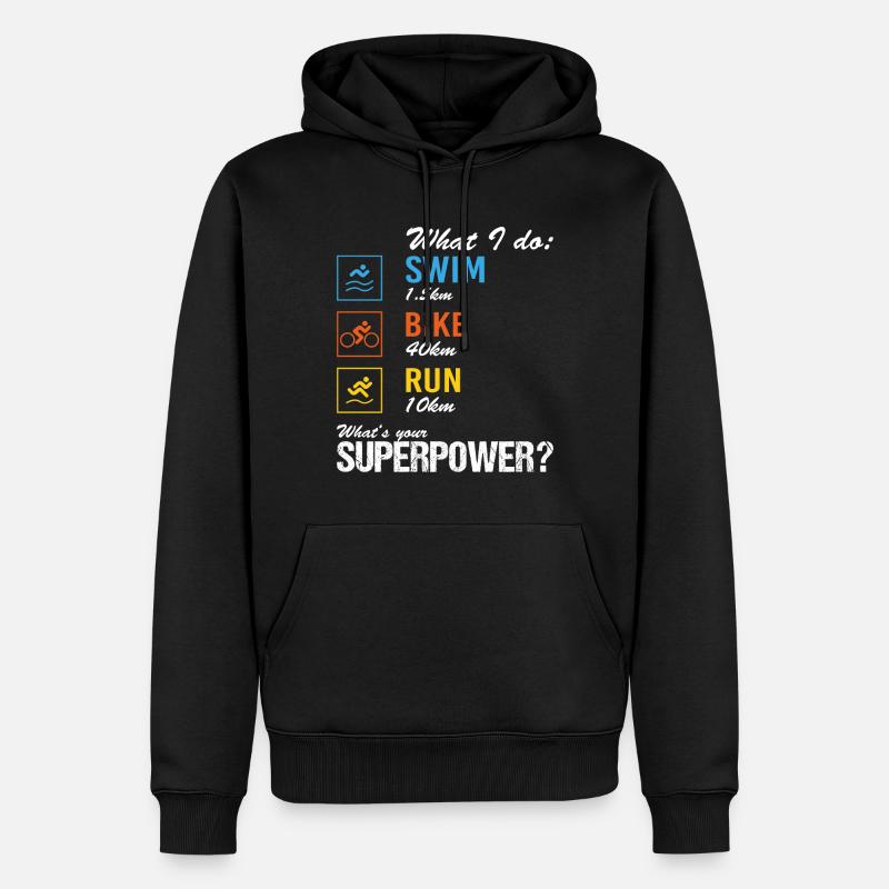 Triathlon - Männer Premium Bio Hoodie - Schwarz