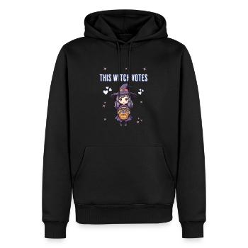 This witch votes - Men’s Premium Organic Hoodie - black - Front - Nico (187cm)