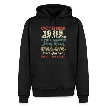 1985 Oktober 1985 Geburtstag Oktober 1985 Original - Männer Premium Bio Hoodie - Schwarz - Vorne - Nico (187cm)