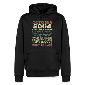 2004 Oktober 2004 Geburtstag Oktober 2004 Original - Männer Premium Bio Hoodie - Schwarz - Vorne - Nico (187cm)