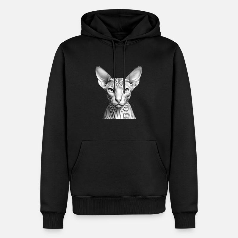 Chat sphynx cool - Sweat à capuche Premium bio Homme - noir