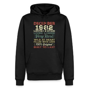 Dezember 1982 - Geburtstag Dezember 1982 Jahr - Männer Premium Bio Hoodie - Schwarz - Vorne - Nico (187cm)