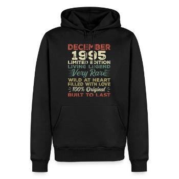 Dezember 1995 - Geburtstag Dezember 1995 Jahr - Männer Premium Bio Hoodie - Schwarz - Vorne - Nico (187cm)