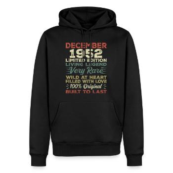 Dezember 1952 - Geburtstag Dezember 1952 Jahr - Männer Premium Bio Hoodie - Schwarz - Vorne - Nico (187cm)