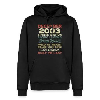 Dezember 2003 - Geburtstag Dezember 2003 Jahr - Männer Premium Bio Hoodie - Schwarz - Vorne - Nico (187cm)