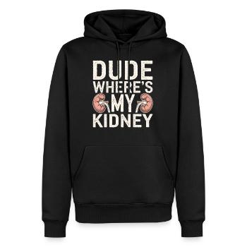 L’humour pour les crises sanitaires - Sweat à capuche Premium bio Homme - noir - Devant - Nico (187cm)