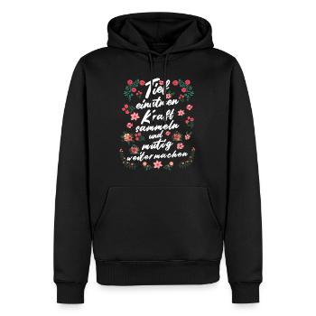 Tief Einatmen Kraft Sammeln Neustart - Männer Premium Bio Hoodie - Schwarz - Vorne - Nico (187cm)