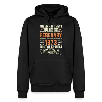 Februar 1973 - Februar 1973 Jahrestag Februar 1973 - Männer Premium Bio Hoodie - Schwarz - Vorne - Nico (187cm)