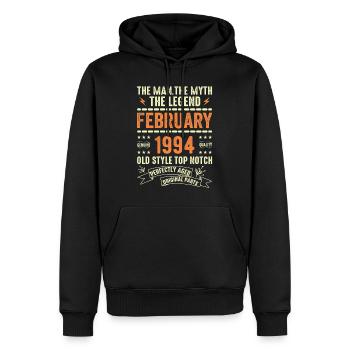 Februar 1994 - Februar 1994 Jahrestag Februar 1994 - Männer Premium Bio Hoodie - Schwarz - Vorne - Nico (187cm)