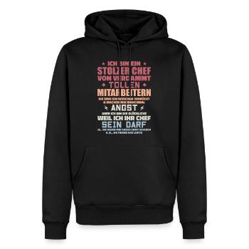 Ein stolzer chef von verdammt tollen mitarbeitern - Männer Premium Bio Hoodie - Schwarz - Vorne - Nico (187cm)