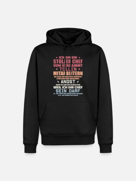 En stolt chef med forbandet gode medarbejdere - Herre Premium økologisk hoodie - sort