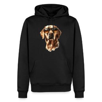 Labrador Retriver Dog Sunglasses Cool Stylish Dog - Men’s Premium Organic Hoodie - black - Front - Nico (187cm)