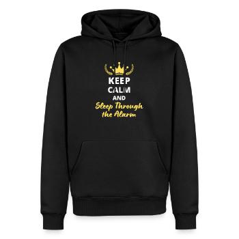 Keep Calm and Sleep Through the Alarm - Sweat à capuche Premium bio Homme - noir - Devant - Nico (187cm)
