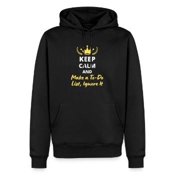 Keep Calm and Make a To-Do List, Ignore It - Sweat à capuche Premium bio Homme - noir - Devant - Nico (187cm)