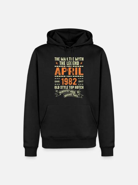 APRIL 1982, APRIL 1982 - Men’s Premium Organic Hoodie - black